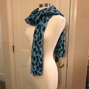 Blue Cheetah Print Scarf